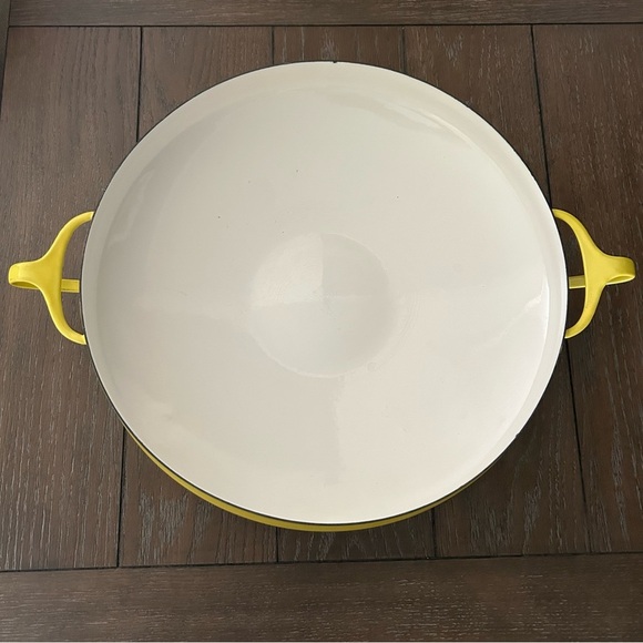 Vintage Mid-Century Dansk Yellow Enamel Coated Cast Iron Kobenstyle Paella Pan - Picture 2 of 13